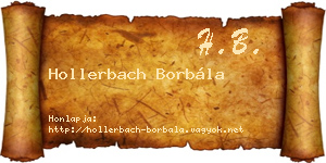 Hollerbach Borbála névjegykártya
